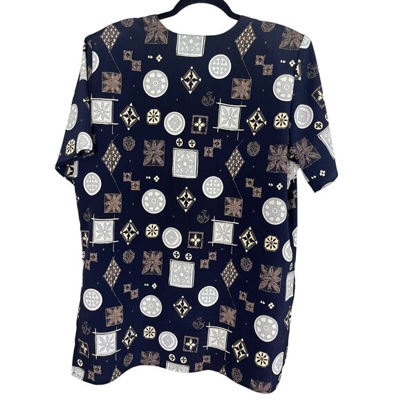 Christie Jill Top L Black Floral Medallion Witchy Goth Retro Boho Western Hippie - Picture 3 of 14